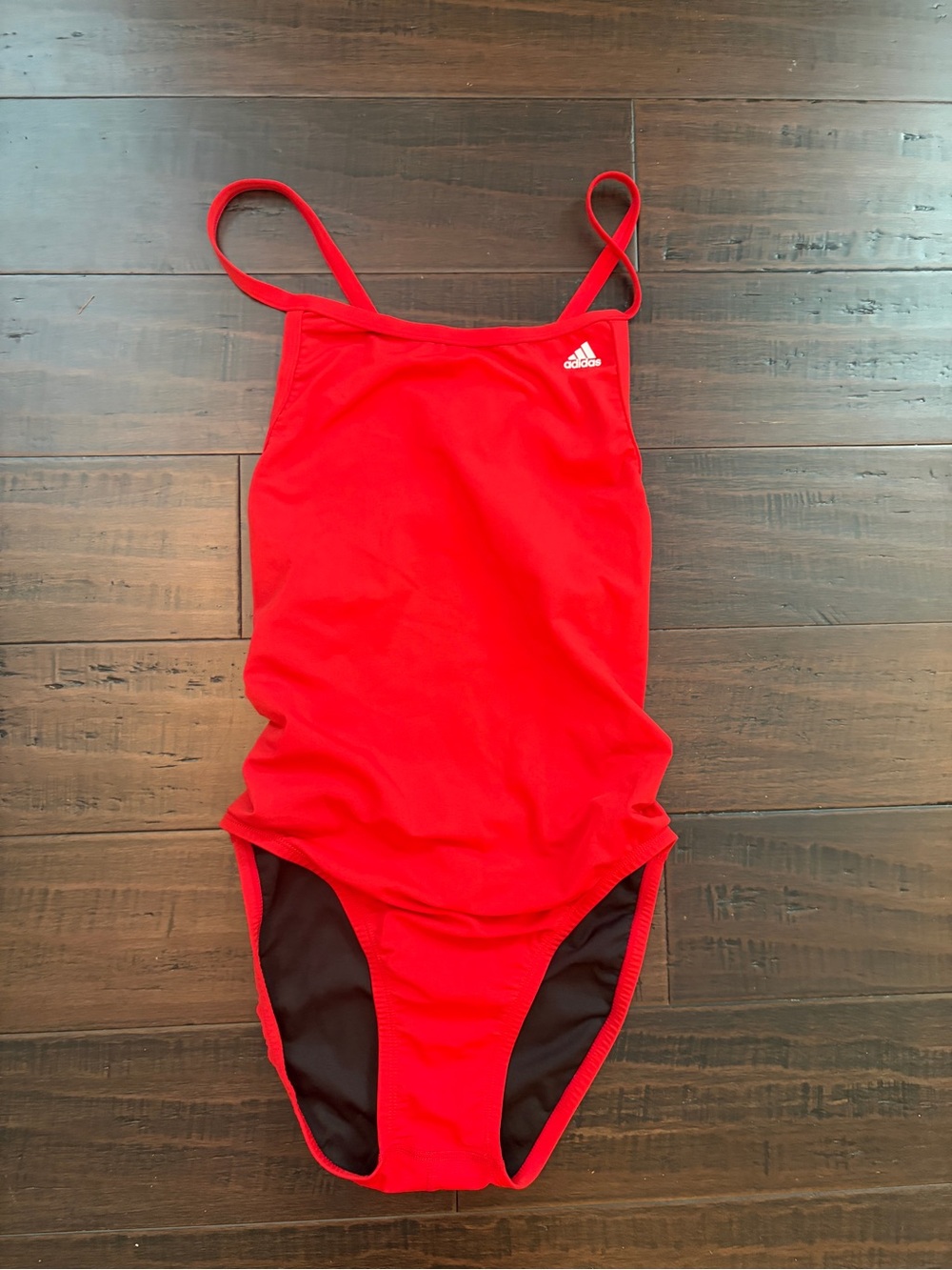 adidas Red Open-Back classic baywatch One-Piece sporty 90’s vacation Swimsuit - Picture 5 of 5